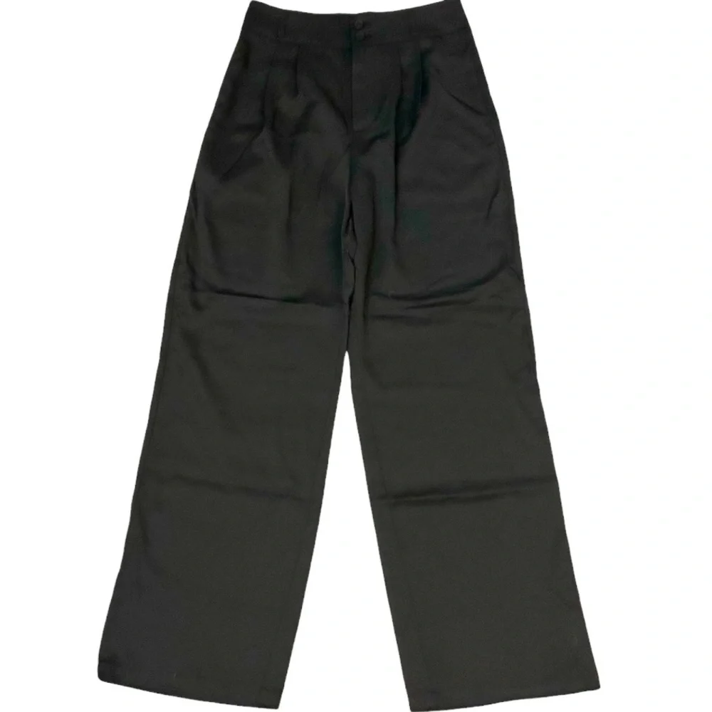 Halara Black High Waisted Double Button Straight Leg Work Pants Size Medium NEW - Picture 4 of 13